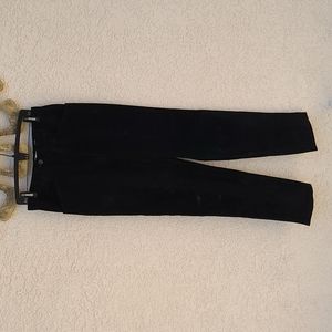 Black suede leather pants